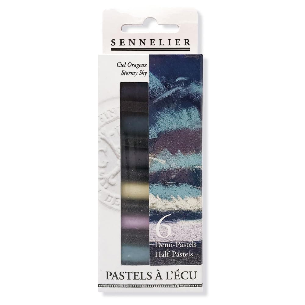 Extra-Soft Half Pastel 6 Stick Set, 6 Count (Pack of 1), Stormy Sky