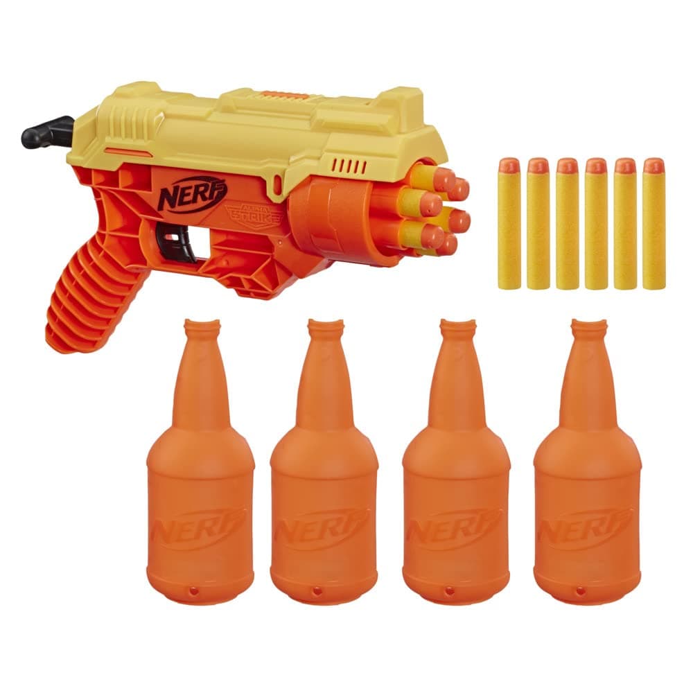 Nerf Alpha Strike Cobra RC-6 Targeting Set -- 17 Pieces -- 1 Blaster with 6-Dart Blasting, 4 Half-Targets, and 12 Official Nerf Elite Darts