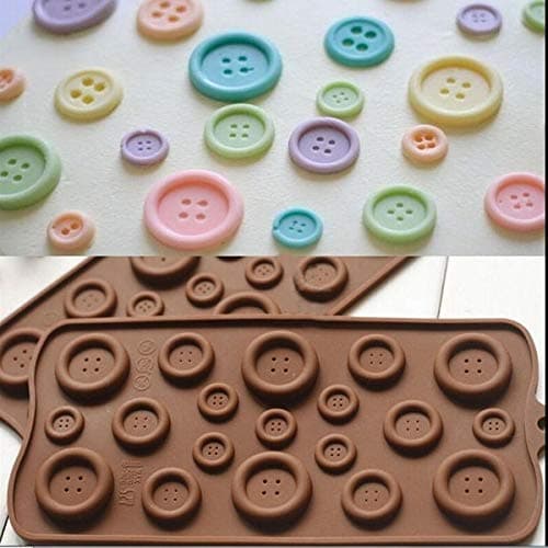 YUNIVERSE2 Pack Cake Decorating Molds Button Shaped Silicone Moulds, Cupcake Decor Baking Tool for Fondant Chocolate Candy Paste Sugar Craft