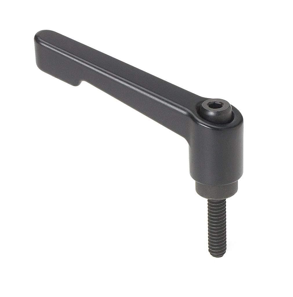Morton Die Cast Zinc Handle Adjustable Clamping Lever with Stud, Metric Size, 40mm Stud Length, M8 x 1.25 Thread Size, 45mm Height