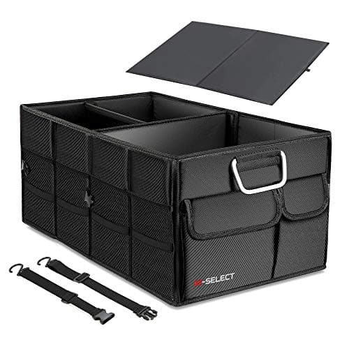 A1SELECT Car Trunk Organizer Storage - Adjustable Cargo Carrier for Vehicle, Auto, Grocery, Home, Garage (Black)