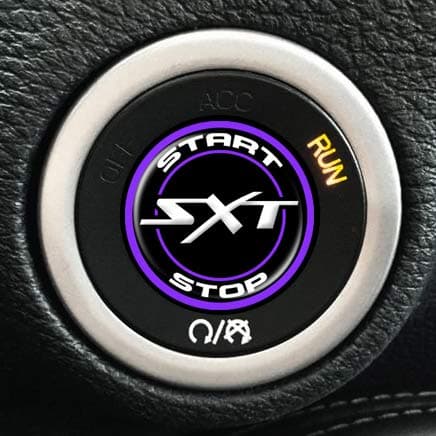 Moto Badge SXT Ignition Push Start Button Overlay Decal for Dodge Challenger and Charger (Purple AA119)