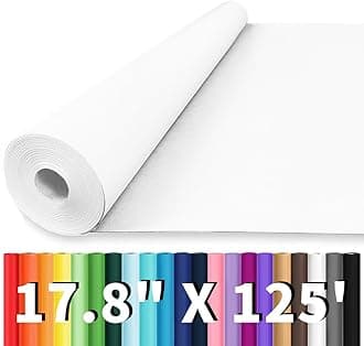 Vanhench 17.8"x1500"(125') White Wrapping Paper, White Easel Paper for Sketching Painting Drawing, Art Supplies, for Chart Poster Bulletin Board/Floor Covering/Arts Crafts Gift Wrap, 80GSM 55LB