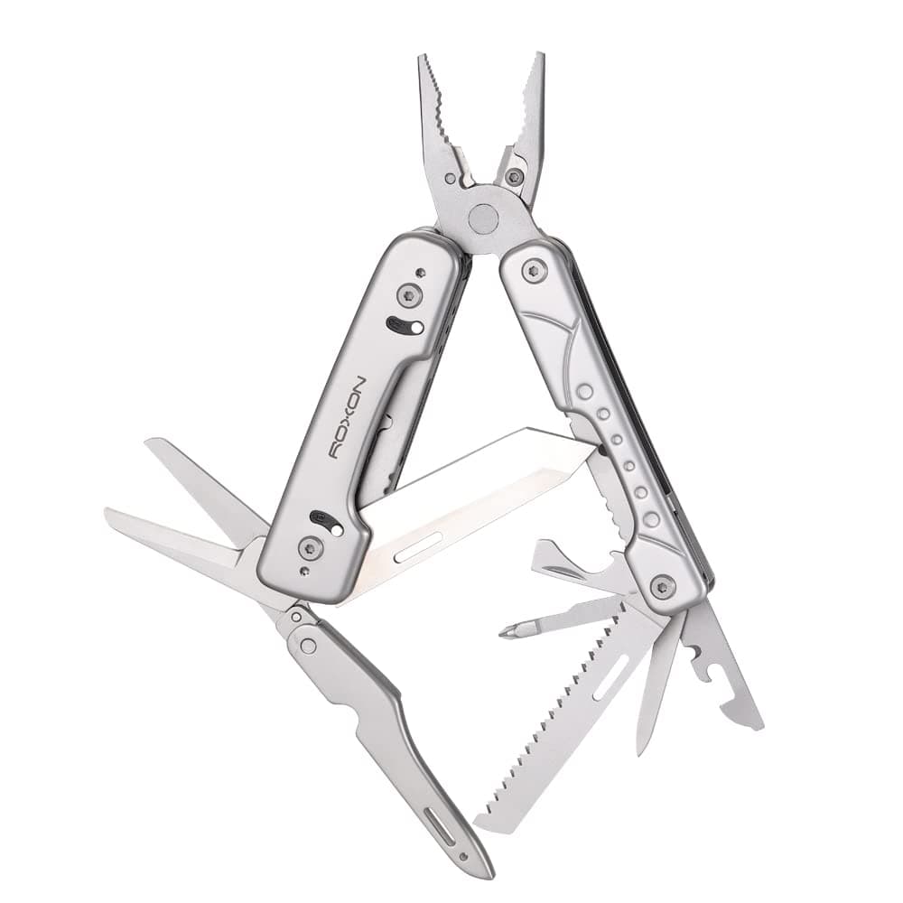 S802 Phantom Multi Tool Pliers with Ful-Sized Scissors, Extra Bits Group, Replaceable Knife and Wire Cutters