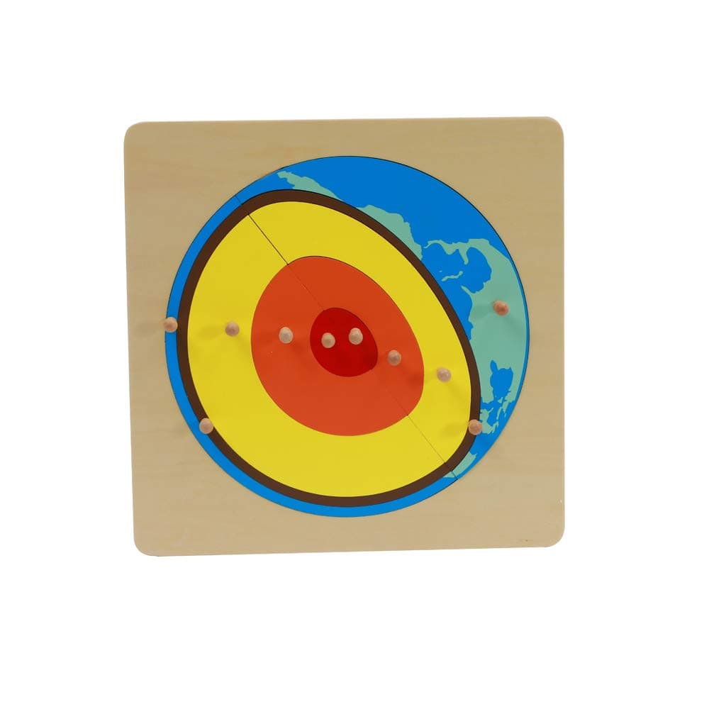 Montessori Earth Interior Panel Puzzle Early Childhood Education Geographical Aids Montessori Materials Earth Core Puzzle