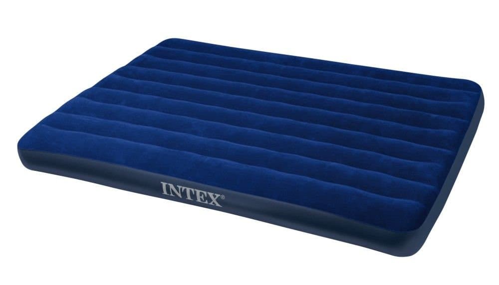 Intex -Inflatable bed Downy Queen double, extra long and wide, Blue, 152 x 203 x 22 cm