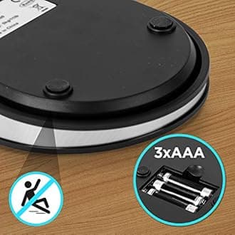 Duronic Kitchen Scales KS5000 Digital Postal Scale 5 KG / 11 LB with Baking Mixing Bowl | Stainless Steel | Large Display