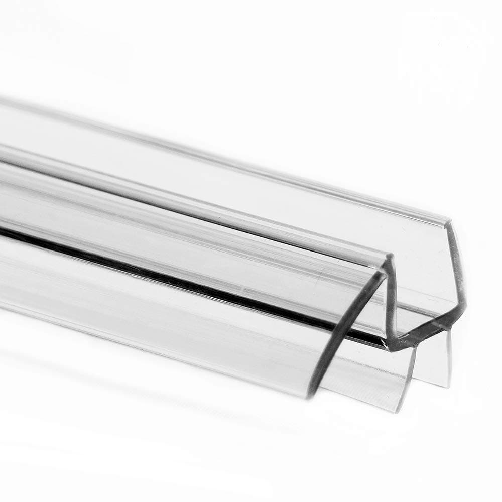 eatelle Shower Door Bottom Seal with Drip Rail for 3/16 (5mm) Thick Glass, 36" Long Sweep - Ultra Clear Polycarbonate