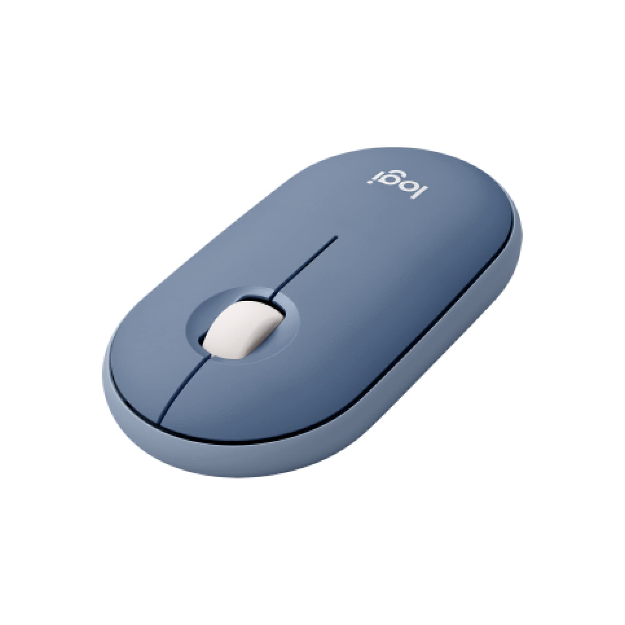Pebble Wireless Mouse with Bluetooth or 2.4 GHz Receiver - Blueberry