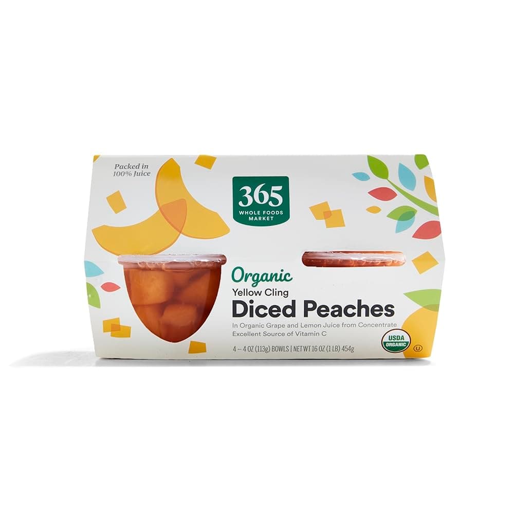 Organic Diced Peaches, 16 Ounce