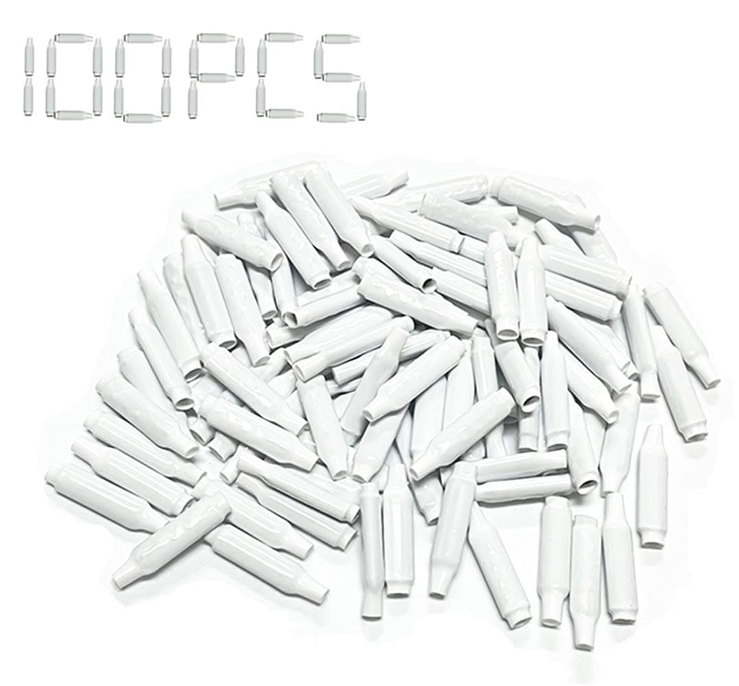 Muttiy Dry B-Connectors Wire Splices Wire Crimp Bean Type Splice for Low Voltage, White (100Pcs)