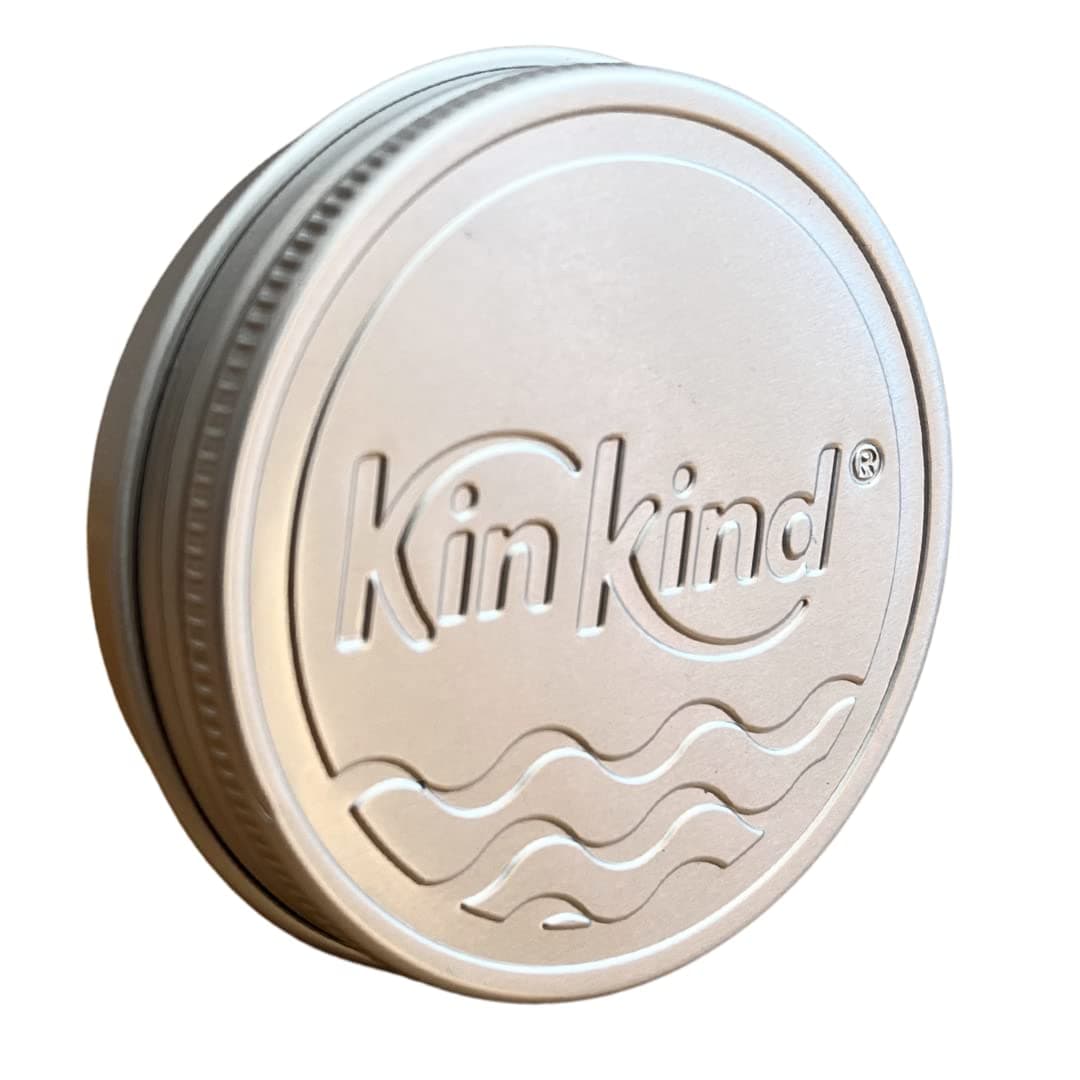 KEEP me! Shampoo Bar Tin Container. This soap dish travel tin is ideal for holidays, gym & pool. Fits all KinKind solid hair and beauty bars perfectly.