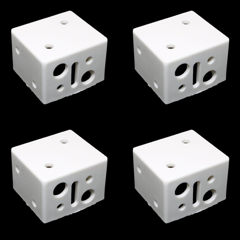 4PCS Venetian Blind End Mounting Code Accessories 1x1.3x1.4inch Plastic Slat Box Bracket Head Rail Bracket Used for Curtain Installation Parts in White Color