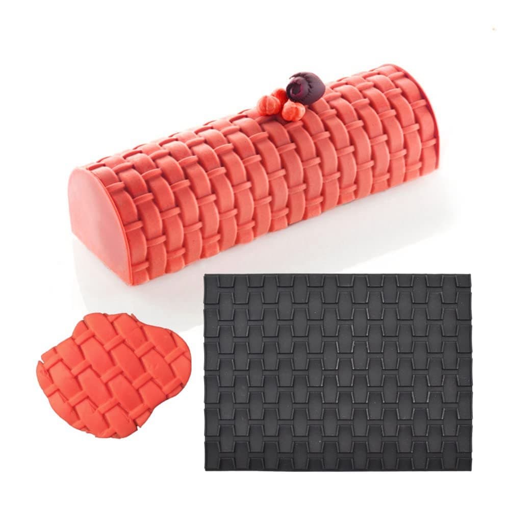 Braid Design Fondant Impression Mat Silicone Bark Texture Lace Mold for Mousse Swiss Roll Cake Sugarcraft Mould