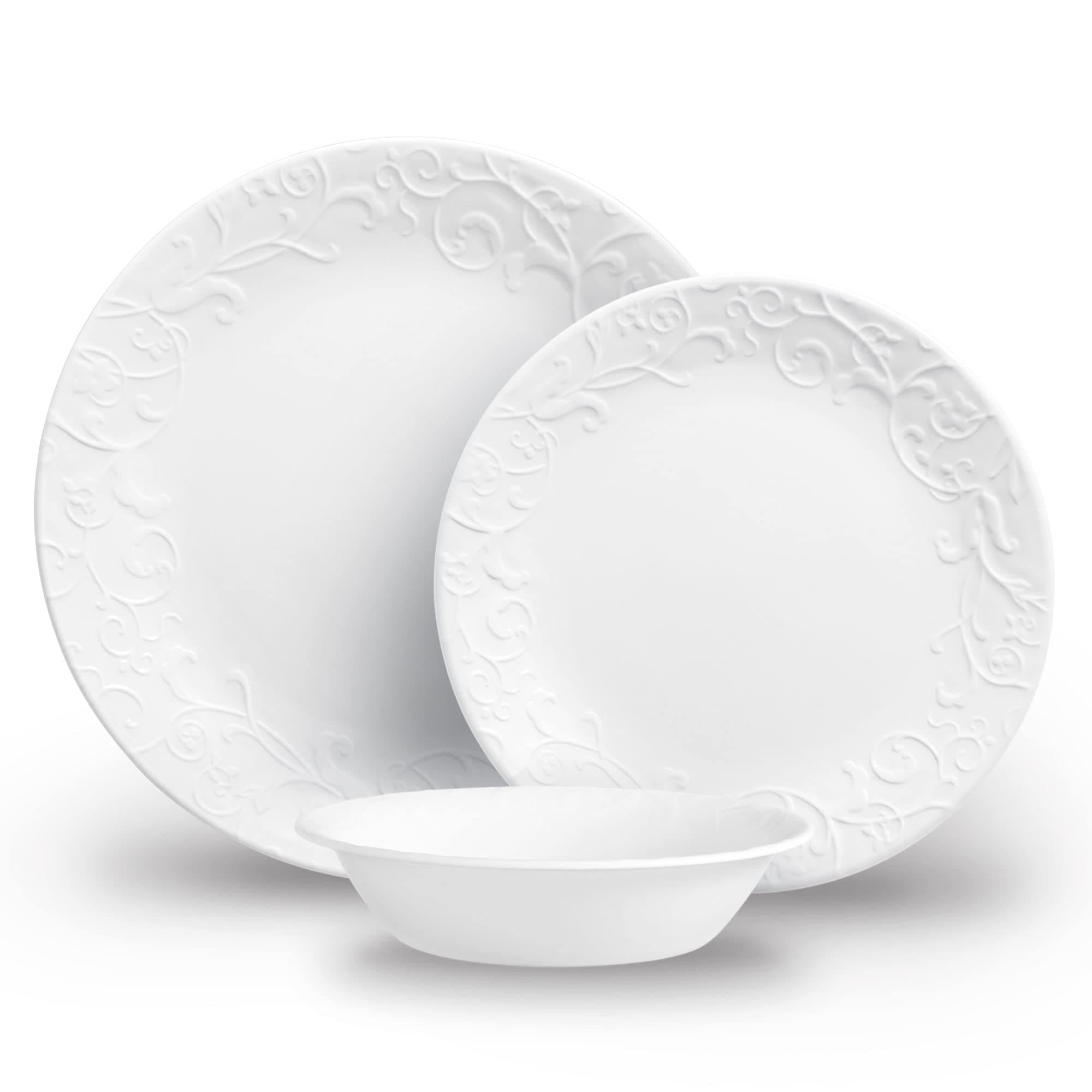12pc Bella Faenza Dinnerware Set for 4 - 3X More Durable Glass, Half Weight of Ceramic, up to 80% Recycled