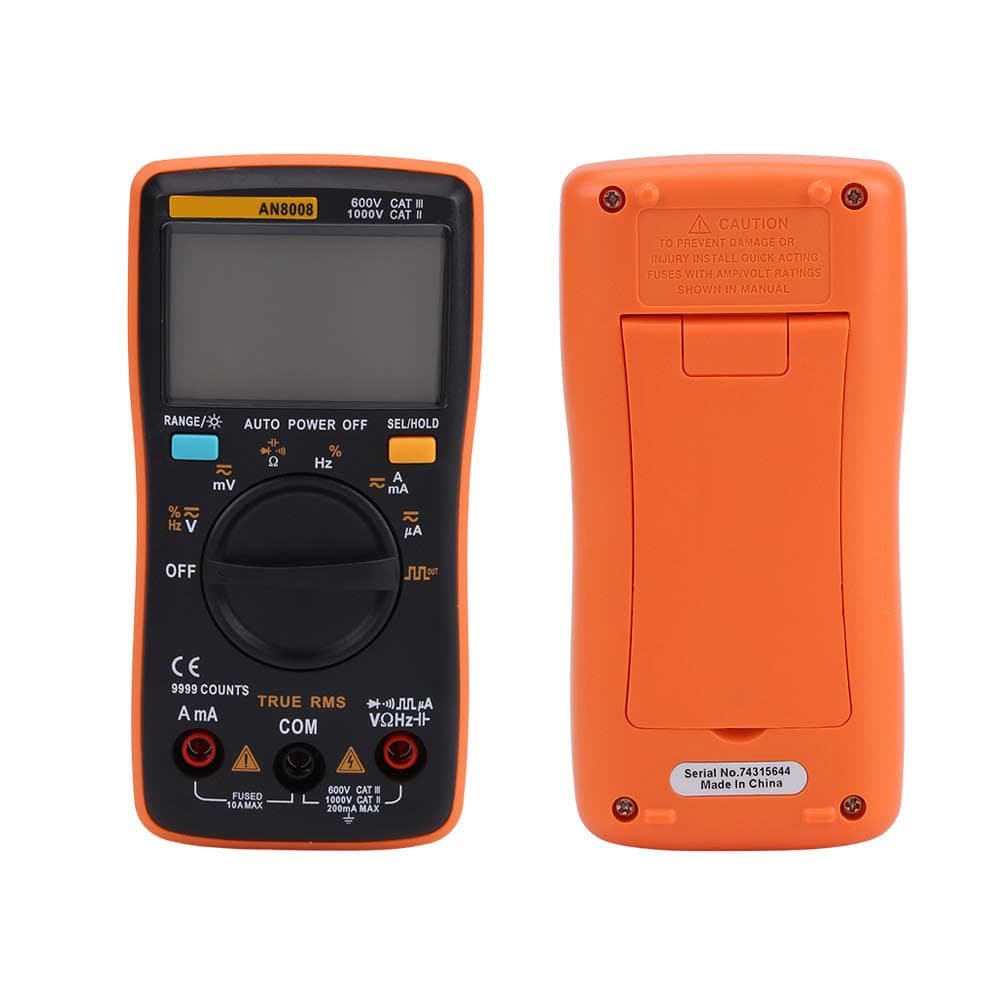 Digital Multimeter Auto Ranging, AN8008 True-RMS Multimeter Leads Probes Clips for AC DC Voltage Ammeter Current Ohm Meter