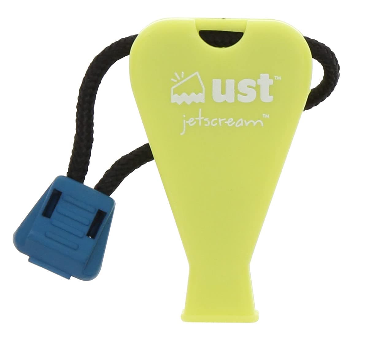 UST JetScream Floating Whistle with Powerful 122 dB Signal, Compact, Pea-Less Lightweight Design and Lanyard for Use in Emergency Situations and Outdoor Survival