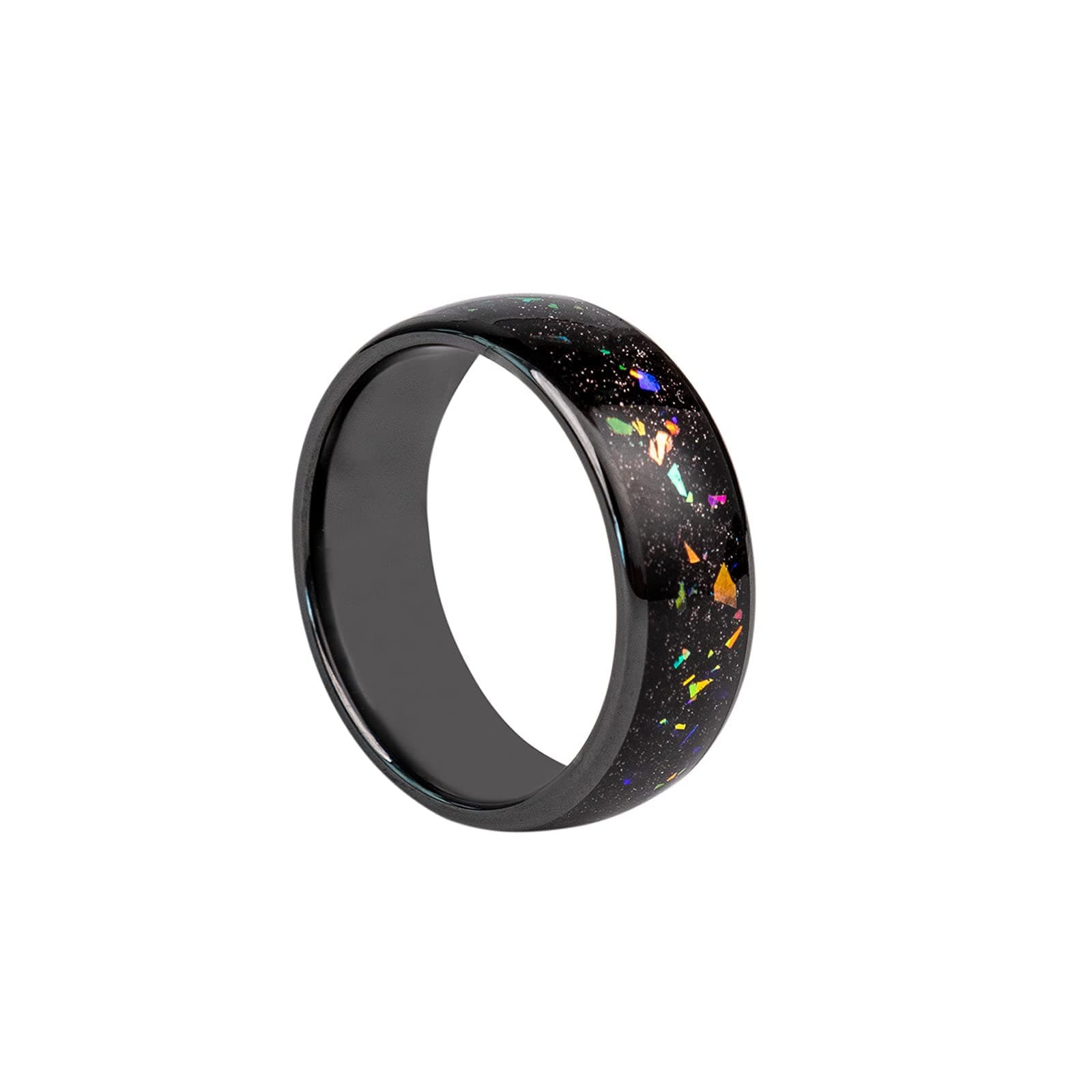 HECERE Waterproof Ceramic NFC Ring, NFC 215 Chip Universal for Mobile Phone, All-Round Sensing Technology Wearable Smart Ring, Colorful Fragments Ring for Men or Women (Colorful Fragments Ring 22mm)