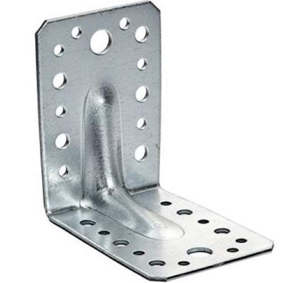 KP1/2 Corner Angle Brace Bracket Right L Reinforced Galvanized Steel Joint Support Braces Lot (4)
