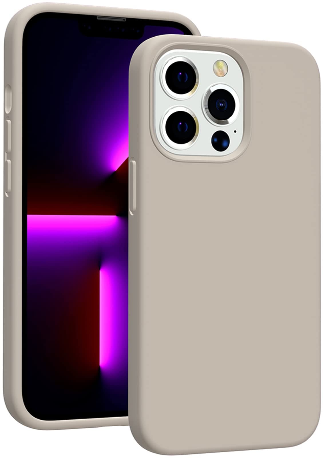 CUCELL Designed for iPhone 13 Pro Max Case [Liquid Silicone] [Soft Anti-Scratch Microfiber Lining] Ultra Durable Slim Shockproof Drop Protective Phone Case for iPhone 13 Pro Max 6.7"- Stone