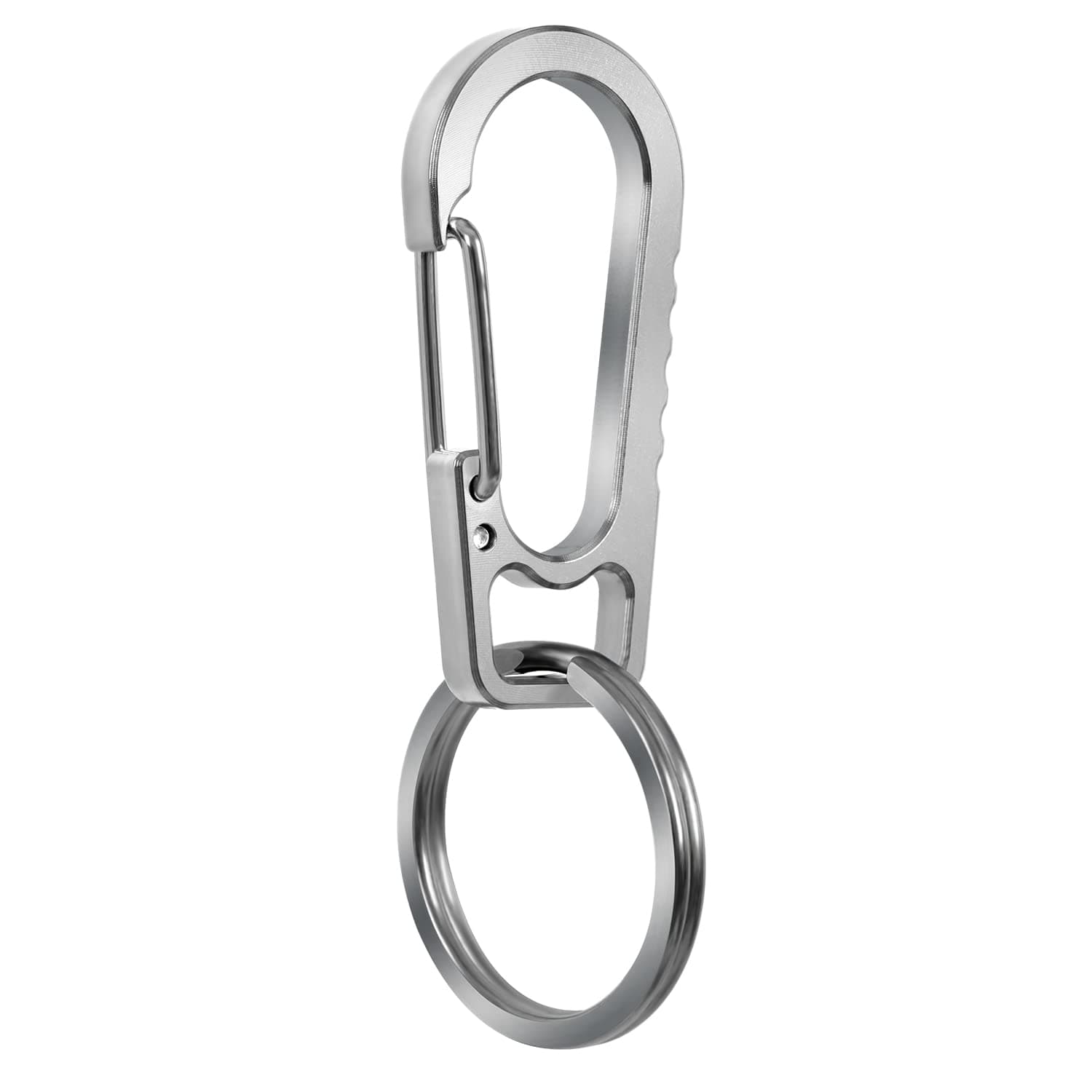 PPFISH Titanium Heavy Duty Carabiner Keychain, EDC Quick Release Hooks with Titanium Key Ring Set for Men Women