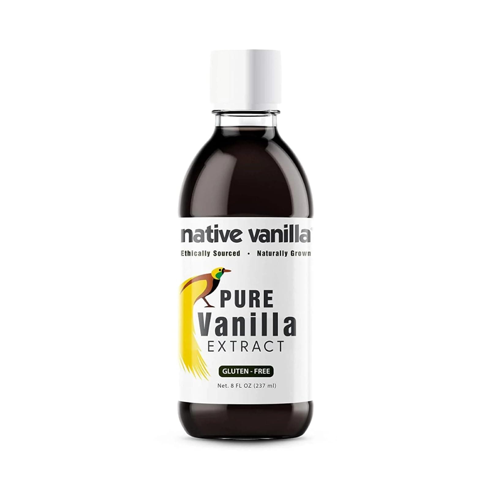 Native Vanilla 8oz Pure Vanilla Extract - 100% Real Vanilla Extract - For Cooking, Drinks & Desserts - 100% Vegan, Sugar Free & Kosher - Non-GMO & Gluten-Free -