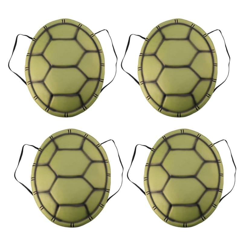 4pcs Turtle Shell Props Party Tortoise Shell Props Turtle Cosplay Costume Turtle Shell Costume Soft Turtles Dress up Kids Shells Novelty Turtle Shell Outfit Carapace Eva Dark Green