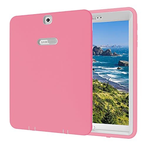 Mupoo Galaxy Tab S2 9.7 Case, Heavy Duty Rugged Shockproof Hybrid Silicone Case Cover for Samsung Galaxy Tab S2 9.7" Tablet 2015 Release (Light Pink/Grey)