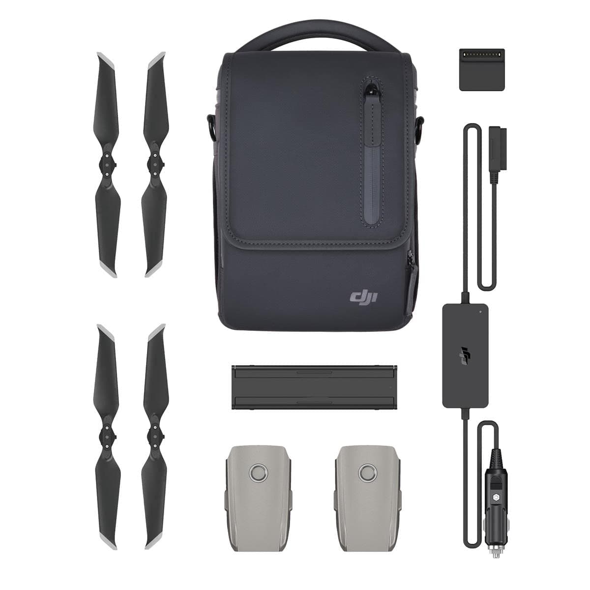 DJI Mavic 2 Pro/Mavic 2 Zoom Fly More Kit - Includes 2 Intelligent Flight Battery for Longer Flight, Multiple Charger, Car Charger, Low-Noise Propellers and 1 Carrying Shoulder Bag