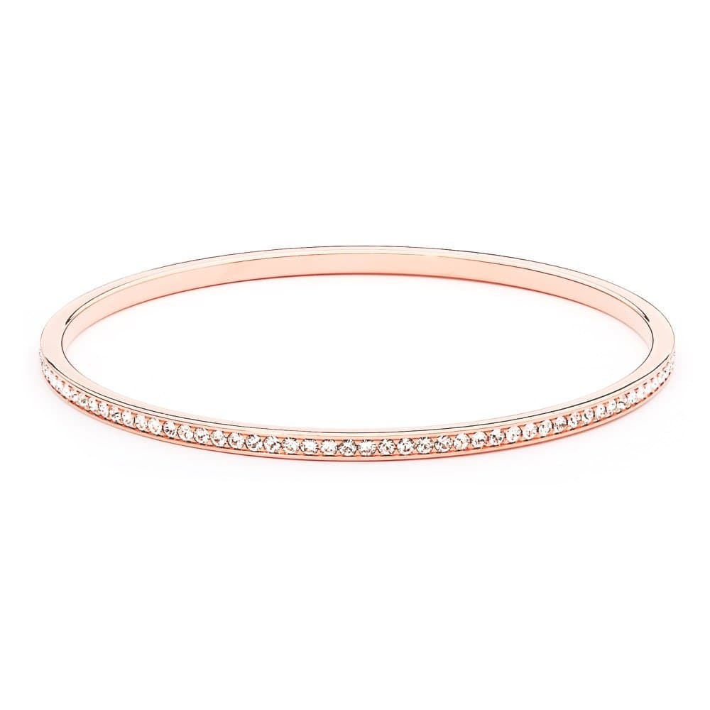 MYJS Trinity Magic Bangle Made with Clear Crystals Rose Gold Plated