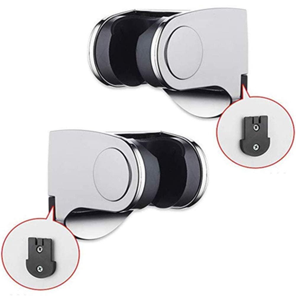 2Pcs Shower Head Mount Holder Hand Held Shower Head Holder Wall Mount Bracket Adjustable Handheld Shower Head Hanger for Bathroom