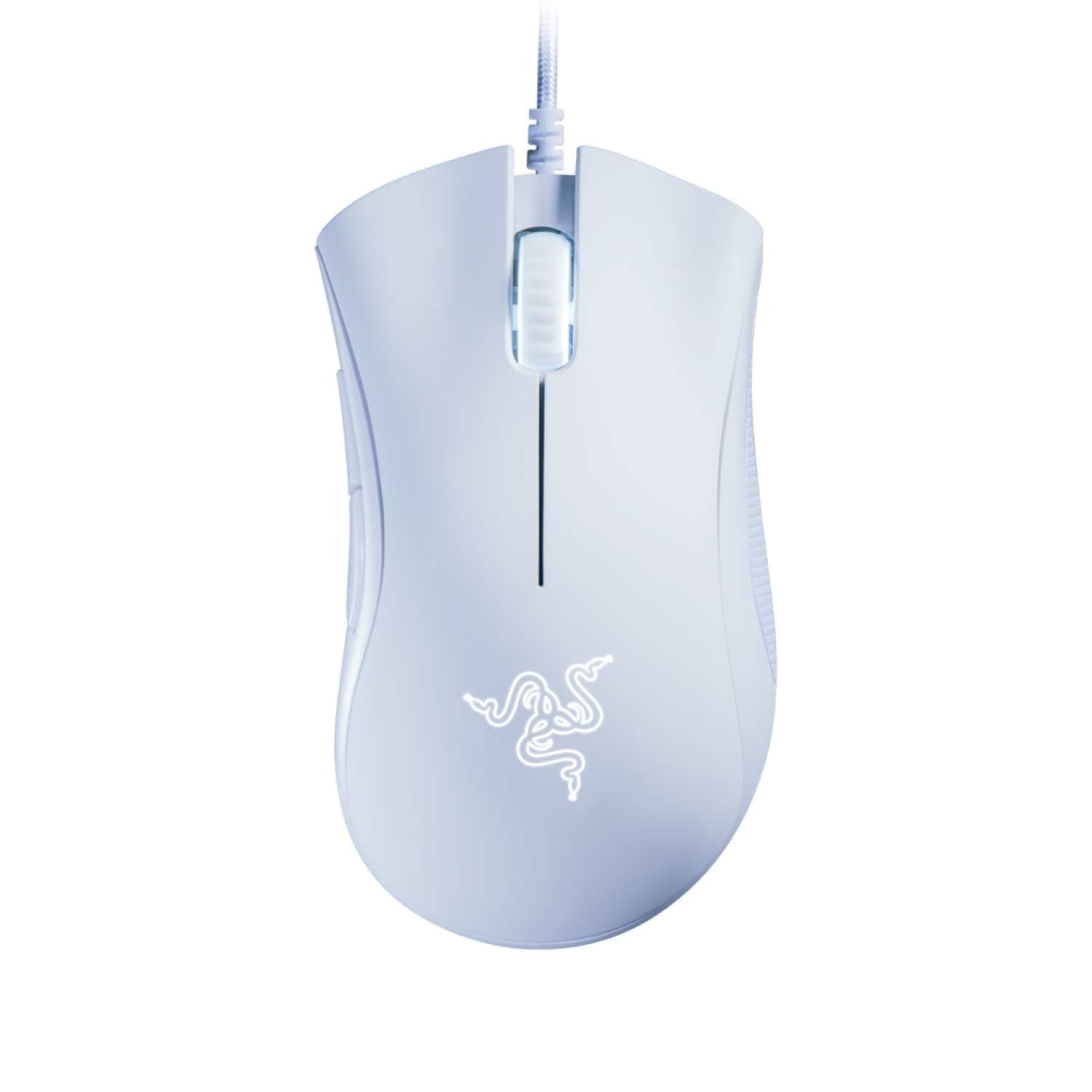 DeathAdder Essential Gaming Mouse: 6400 DPI Optical Sensor - 5 Programmable Buttons - Mechanical Switches - Rubber Side Grips - Mercury White