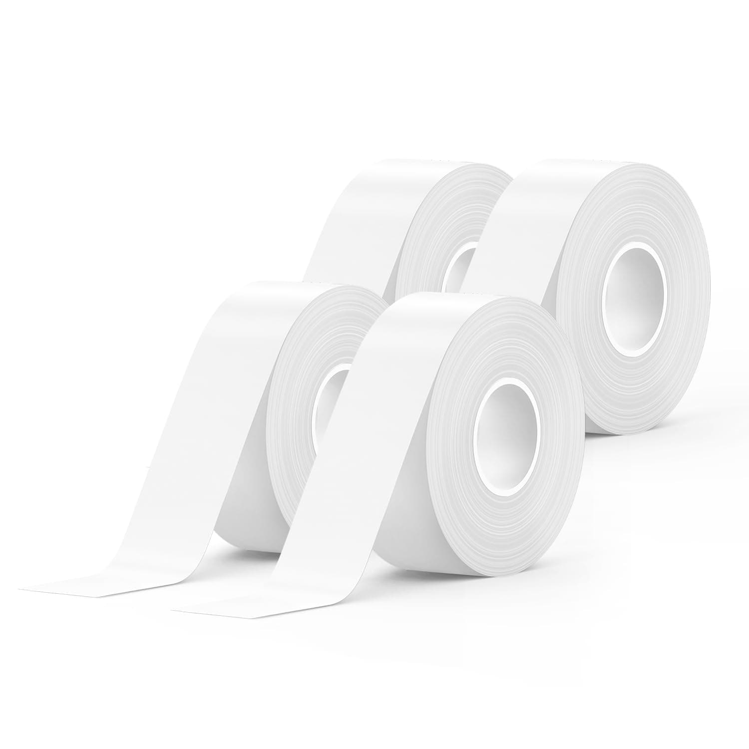 SUPVAN Label Maker Tape E10 Adapted Label Print Paper Refill Size 4 Packs Continous 0.59inx19.68ft Thermal Laminated Waterproof Self-Adhesive Multipurpose Labeling Tape Replacement