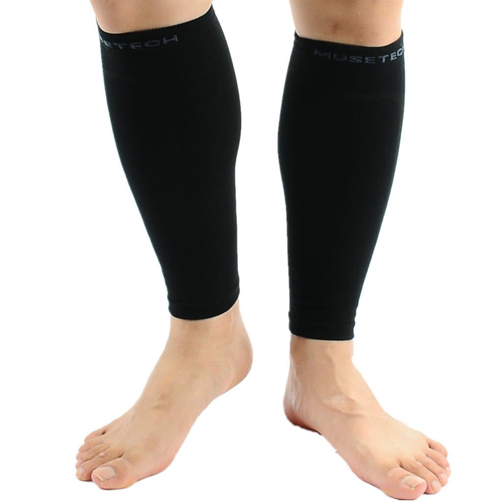 MUSETECH Calf Compression Sleeves (Pair) L/XL Black…
