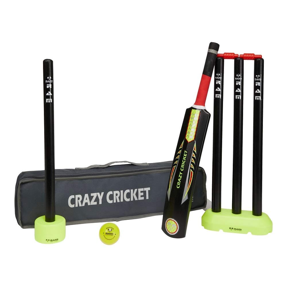 Ram Cricket Crazy Cricket Sets – Mini & Micro for ages 3-9 years old – High Performance & Durable Kwik Cricket Style Set for Training, Cricket Matches, Garden, Beach, or Park