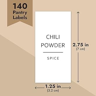 Talented Kitchen 140 Minimalist Spice Labels Set. Black Print on White Matte Backing, Water Resistant. Spice Jars Vinyl Organization Storage. Spice Rack Organization System (140 Fine Line Spice Label)