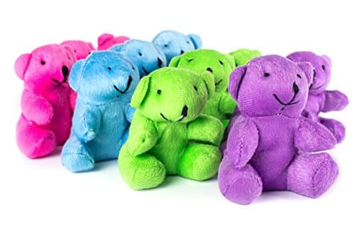 Neon Plush Bears Stuffed Animals Bulk 1 Dozen Assorted Stuffed Teddy Bears 4.5"