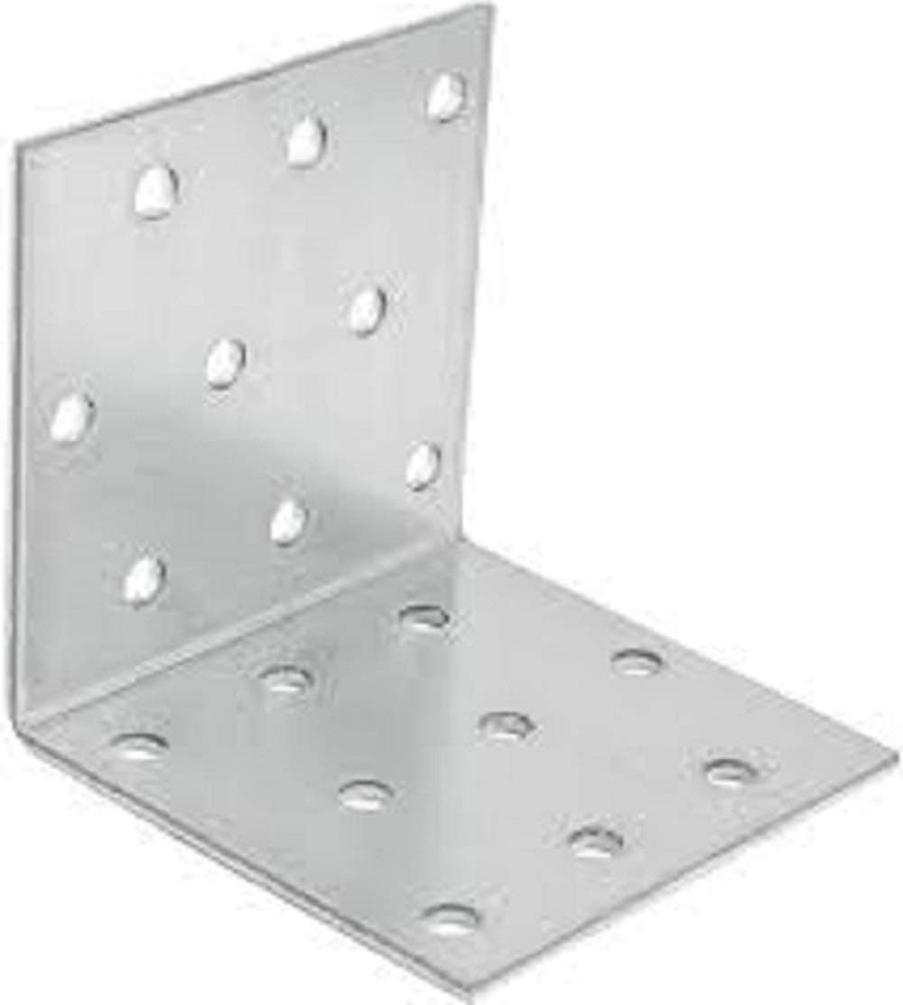 KM4 Angle Bracket Galvanised Corner Brace 60x60x60 T2mm Corner Angle Brace Timber Joints L Shelf Braces Galvanized Steel Brackets Heavy Duty Wall Shape Right Support 90 Strong Bar (4)