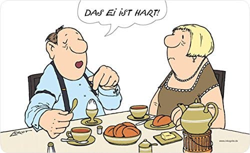 Inkognito Loriot chopping boards, Das Ei ist hart