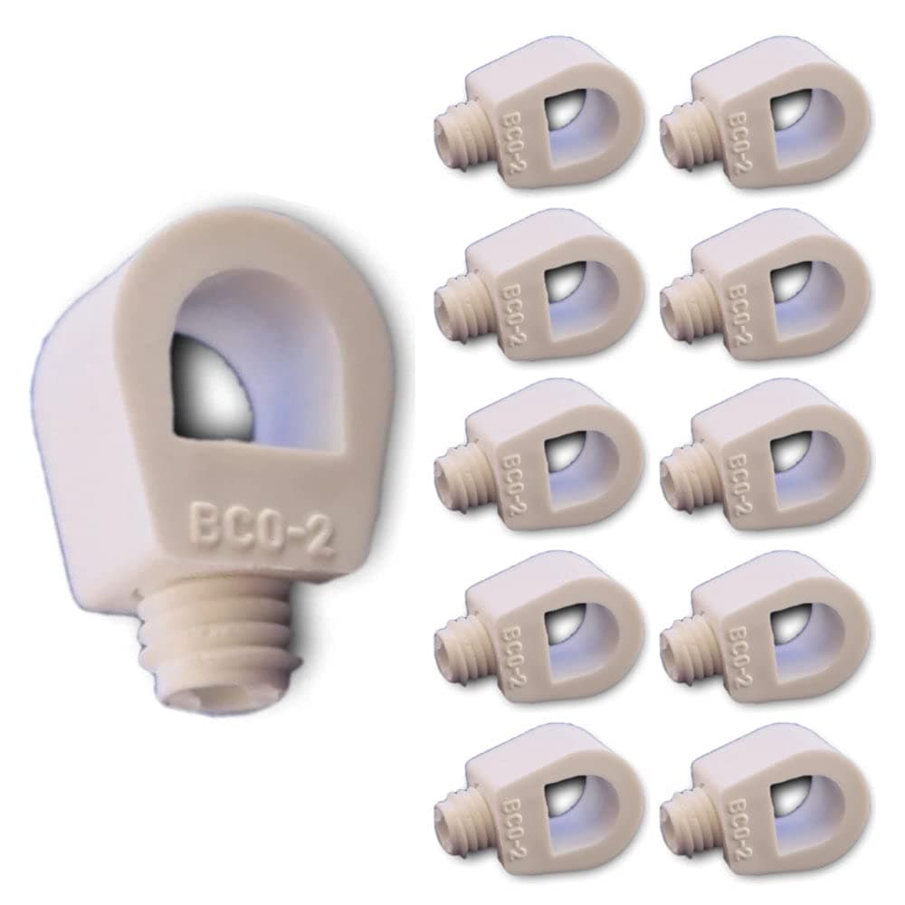 10 Pack | White Flex Cord Ring Grip with Grommet Screw | Strain Relief | Secures Any Position on the Cable | DIY & Light Fitting Repair | High Grade Thermoplastic Resin