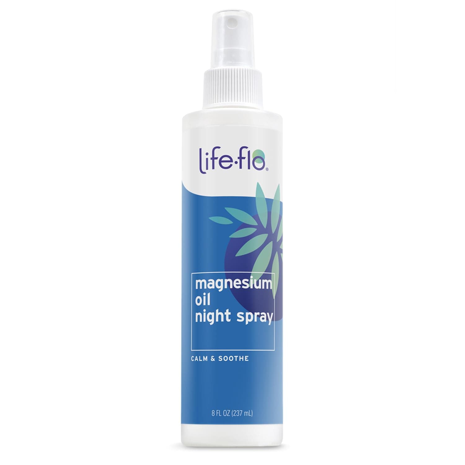Life flo Magnesium Oil Night Spray - Pure Magnesium Oil Spray for Feet and Body, Sourced from Zechstein Seabed and Infused with Lavender, Calming for Adults and Kids, Cruelty-Free - 8 fl oz