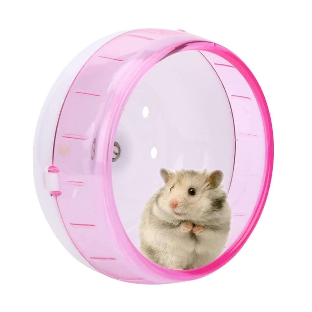 Ichiias Hamster Exercise Wheel Plastic Super Silent Small Pets Roller Running Toy for Guinea Pig Chinchilla(Pink)