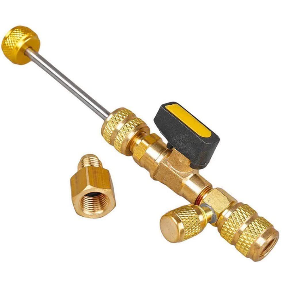 HVAC Valve Core Remover Installer with Dual Size SAE 1/4 & 5/16 Port Air Conditioning Line Repair Tools for R22 R410A