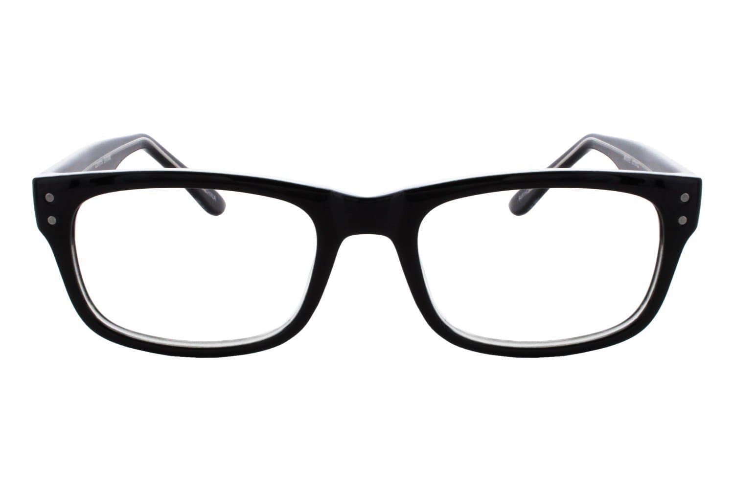 Lunettos Brian Mens Eyeglass Frames - Black/Crystal