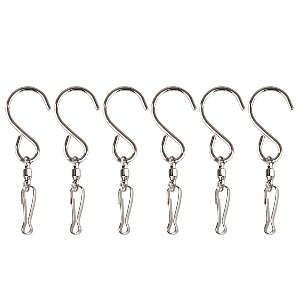 KUUQA Swivel Hooks Clips for Hanging Wind Spinners Wind Chimes Crystal Twisters Party Supply(6 Pack)