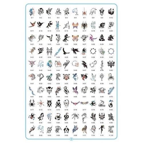 Aerograph AirBrush Tattoo Stencils Set