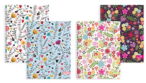 Silvine A4 Wirebound Notebooks , Assorted Marlene West Designs. 160 Pages, Lined with Margin. Ref TWA4MW