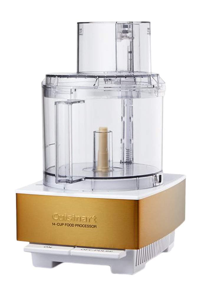 Cuisinart Food Processor 14-Cup Vegetable Chopper for Mincing, Dicing, Shredding, Puree & Kneading Dough, White/Gold Stainless Steel, DFP-14WGY