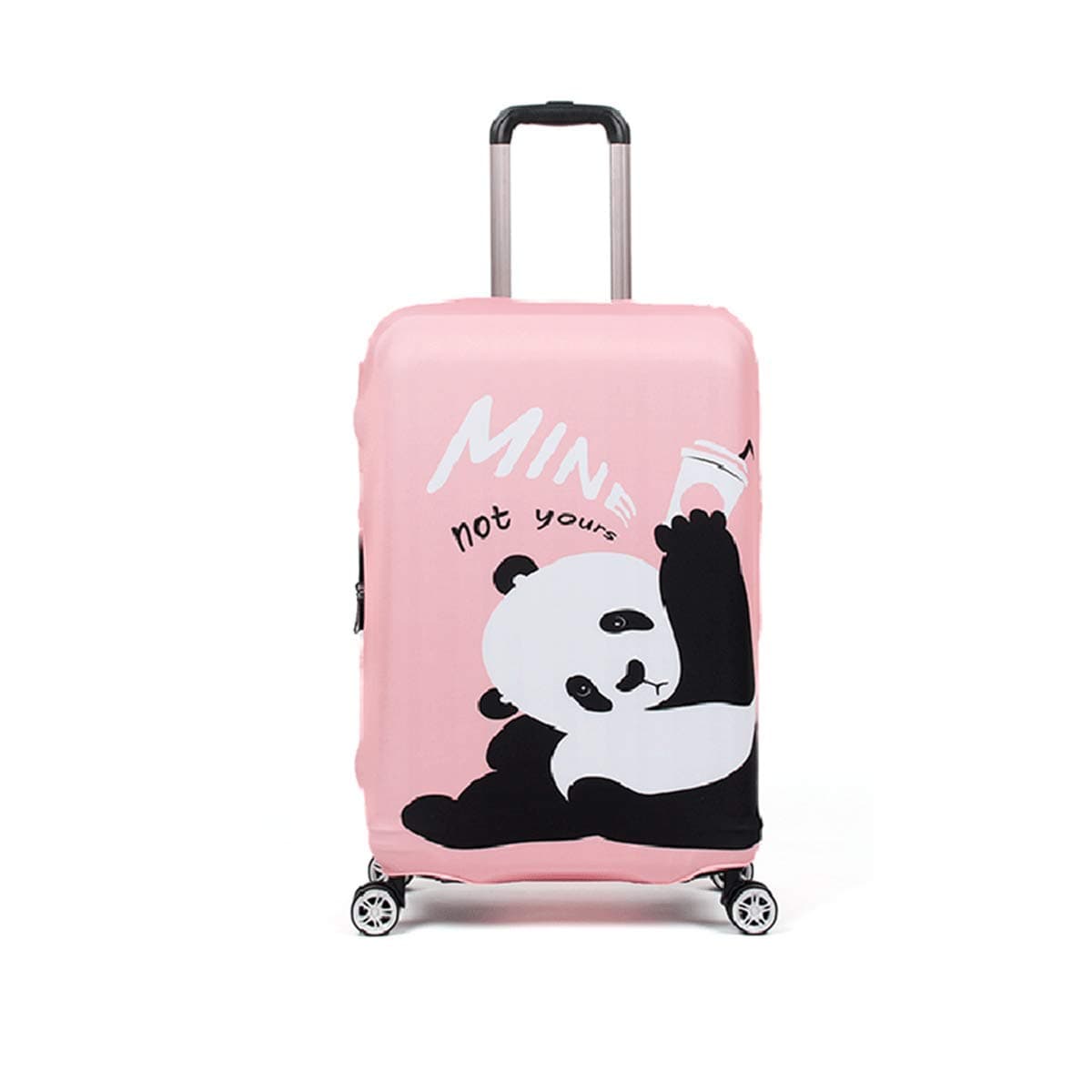 Rainproof Elastic Luggage Protective Cover Suitcase Protector Carry-on and Checked-in Size (Large, Pink Panda)