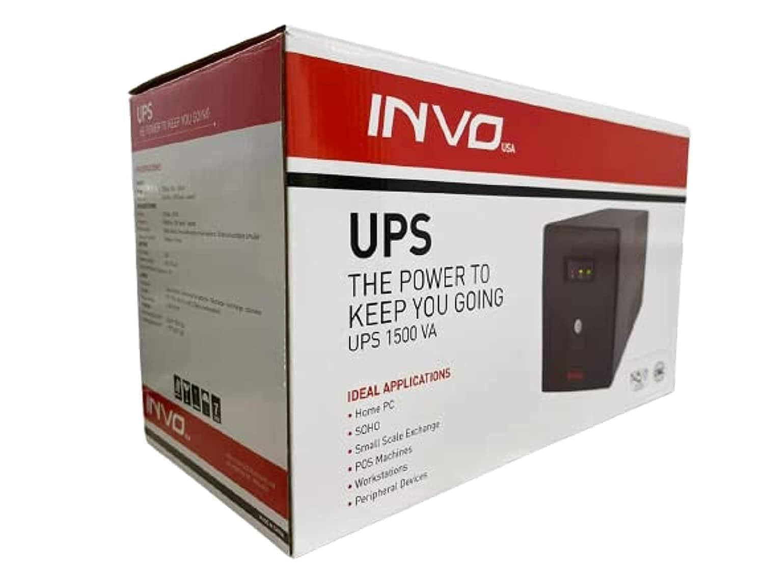 INVO Line Interactive UPS 1500 VA LED Display Inbuilt Batteries INLI150C